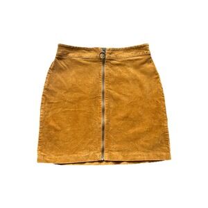 Forever 21 Womens Skirt S Brown Corduroy Mini Exposed Y2K 90s‎ Style Academia